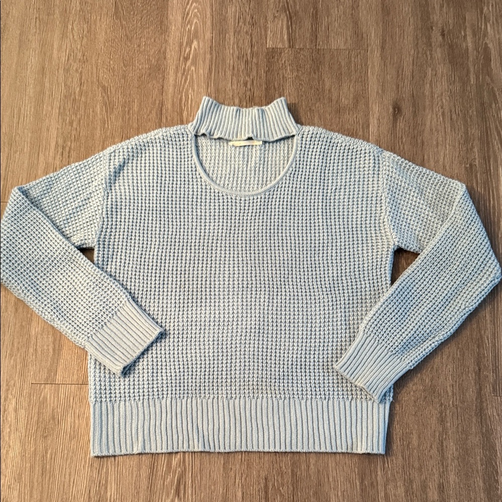 Anthropologie Light Blue Cowl Neck Sweater size-xs